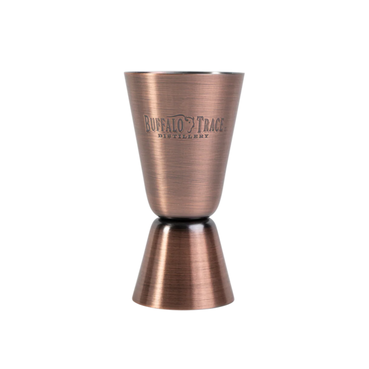 Buffalo Trace Engraved Copper Jigger - Dual-Measure Barware