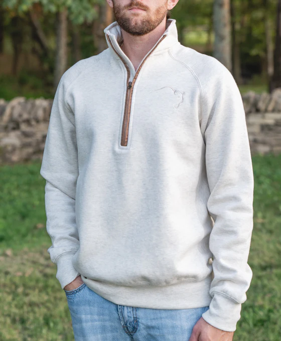 Buffalo Trace Cream Half-Zip Sweatshirt with Swoosh Logo - Image 3