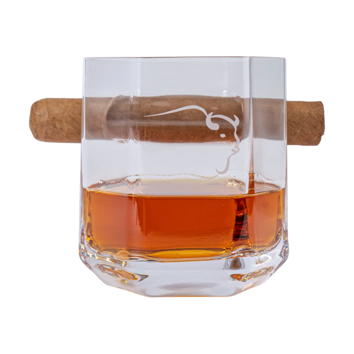 Buffalo Trace Swoosh Etched Cigar Glass - Image 3