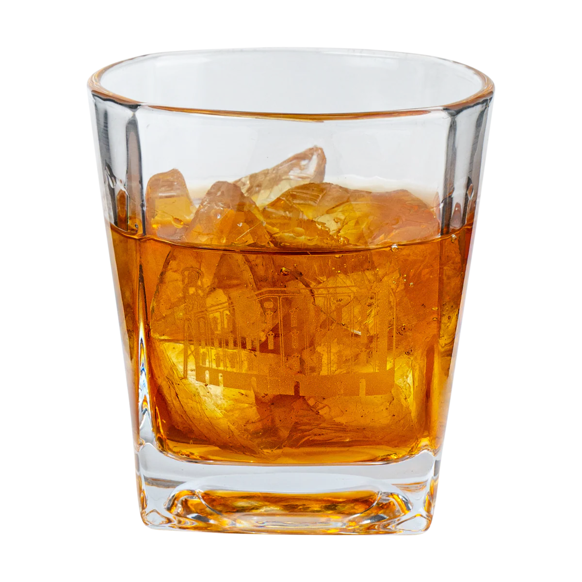 Buffalo Trace Etched Square Rocks Glass - Image 3