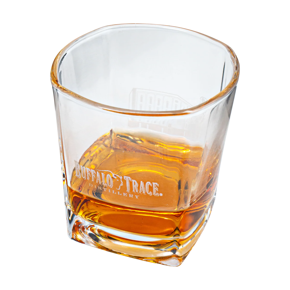 Buffalo Trace Etched Square Rocks Glass - Image 5