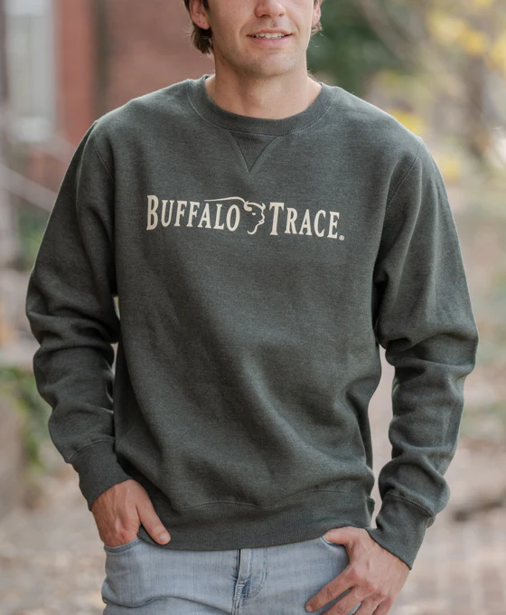 Cozy Buffalo Trace Green Fleece-Lined Crewneck Sweatshirt - Image 3