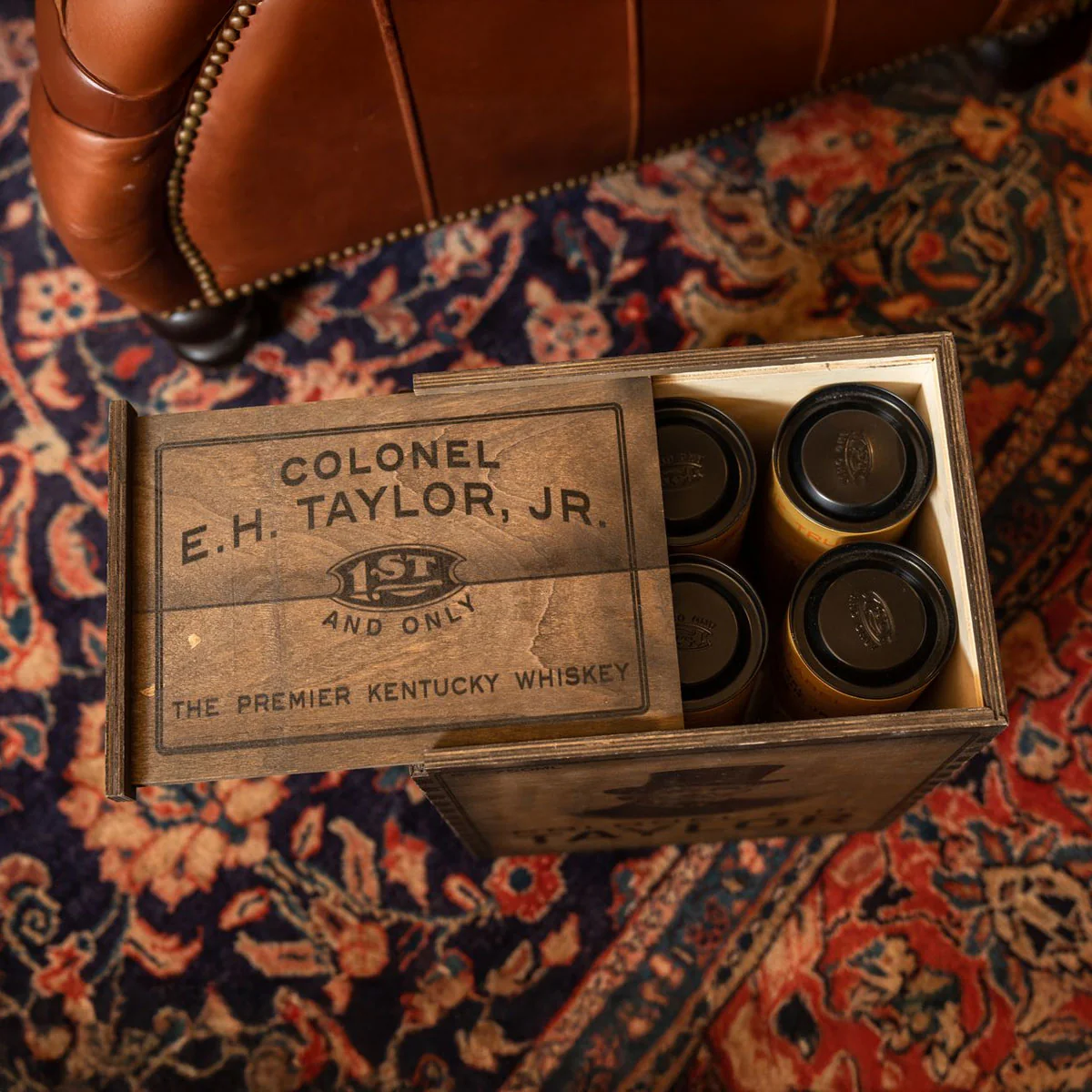 Colonel E.H. Taylor Jr. Distressed Bourbon Wooden Box - Image 5