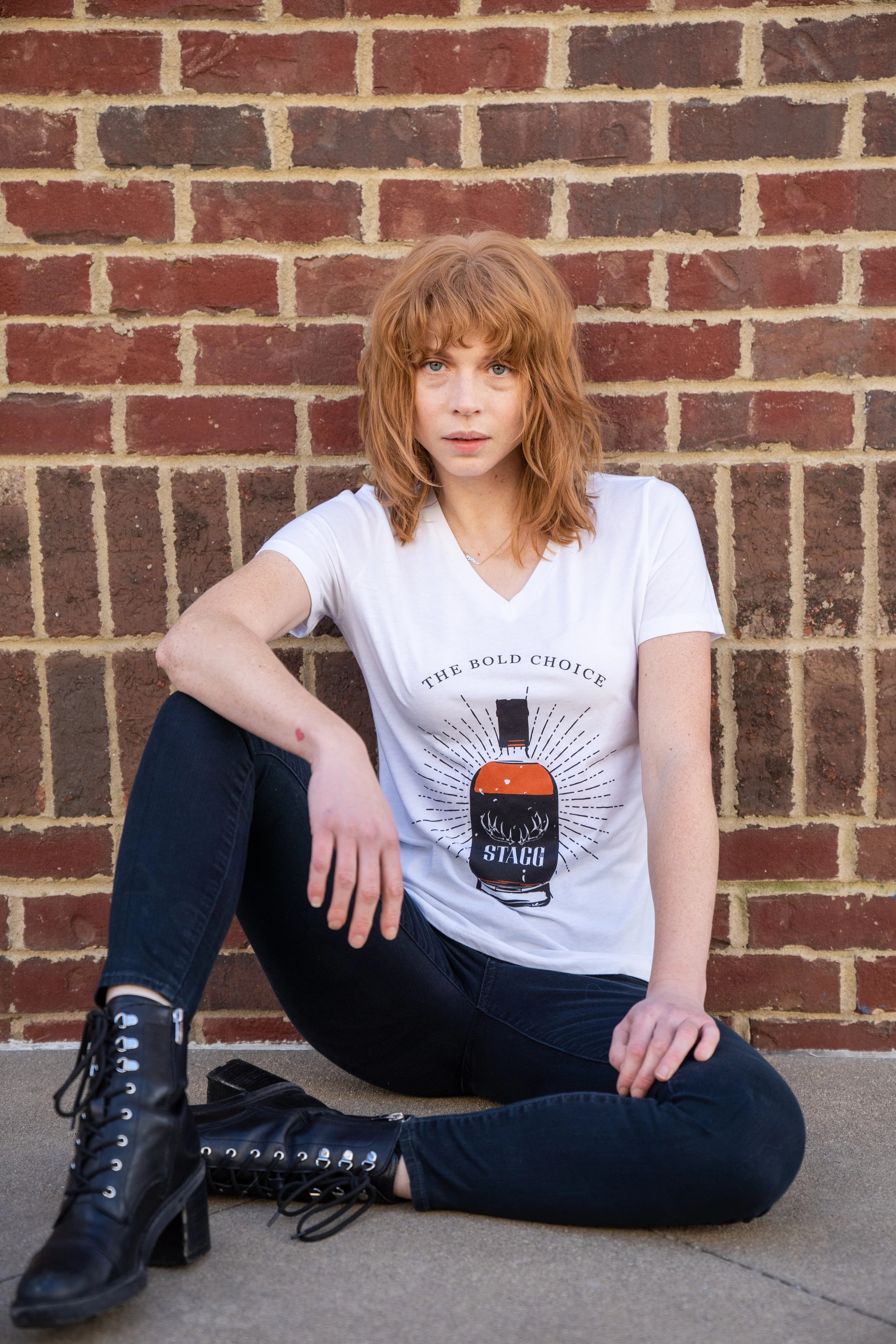 Stagg Women's "Bold Choice" Bottle V-Neck Tee - Image 3