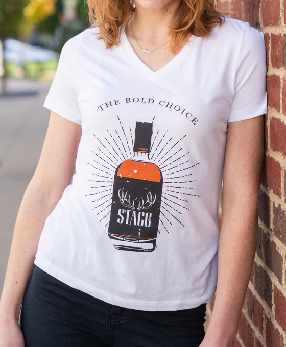 Stagg Women's "Bold Choice" Bottle V-Neck Tee - Image 4
