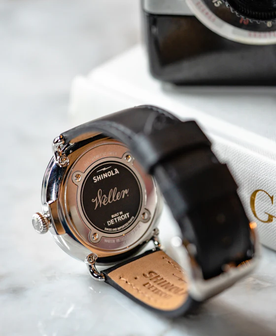 Shinola Runwell 47mm Black/Gold Watch - Detroit Handcrafted - Image 4