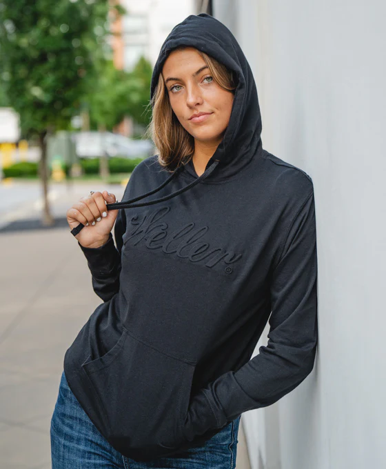 Weller Women's Embossed Black Hoodie - Image 4