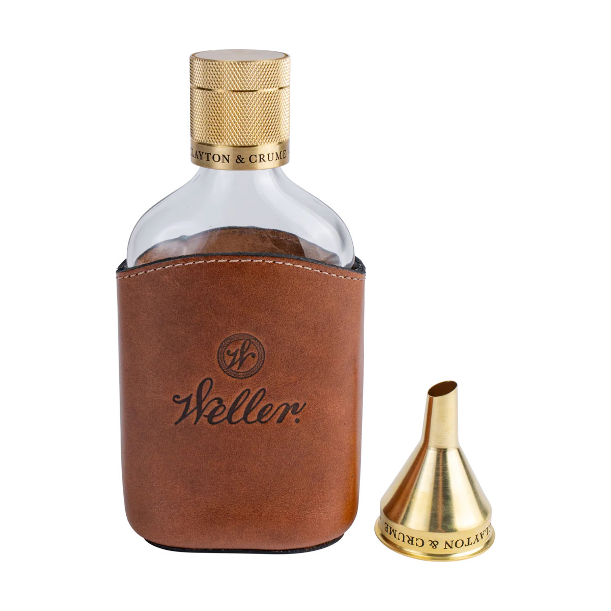 Weller Leather Wrapped Glass Flask