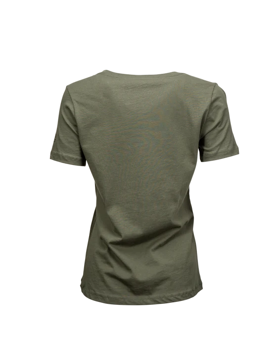 Weller Women's Green V-Neck "Barrel" T-Shirt - Image 5